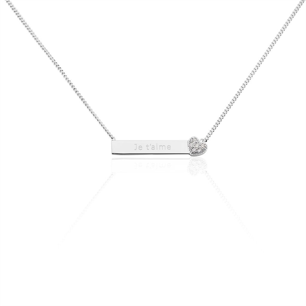 Collier Argent Rosule Oxydes De Zirconium - Colliers fantaisie Femme | Histoire d&rsquo;Or