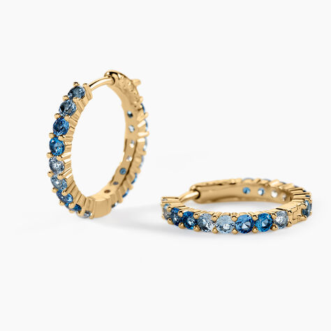 Cr&eacute;oles Zoelia Rondes Plaqu&eacute; Or Jaune Pi&egrave;rres De Synth&egrave;se - Boucles d'oreilles cr&eacute;oles Femme | Histoire d&rsquo;Or