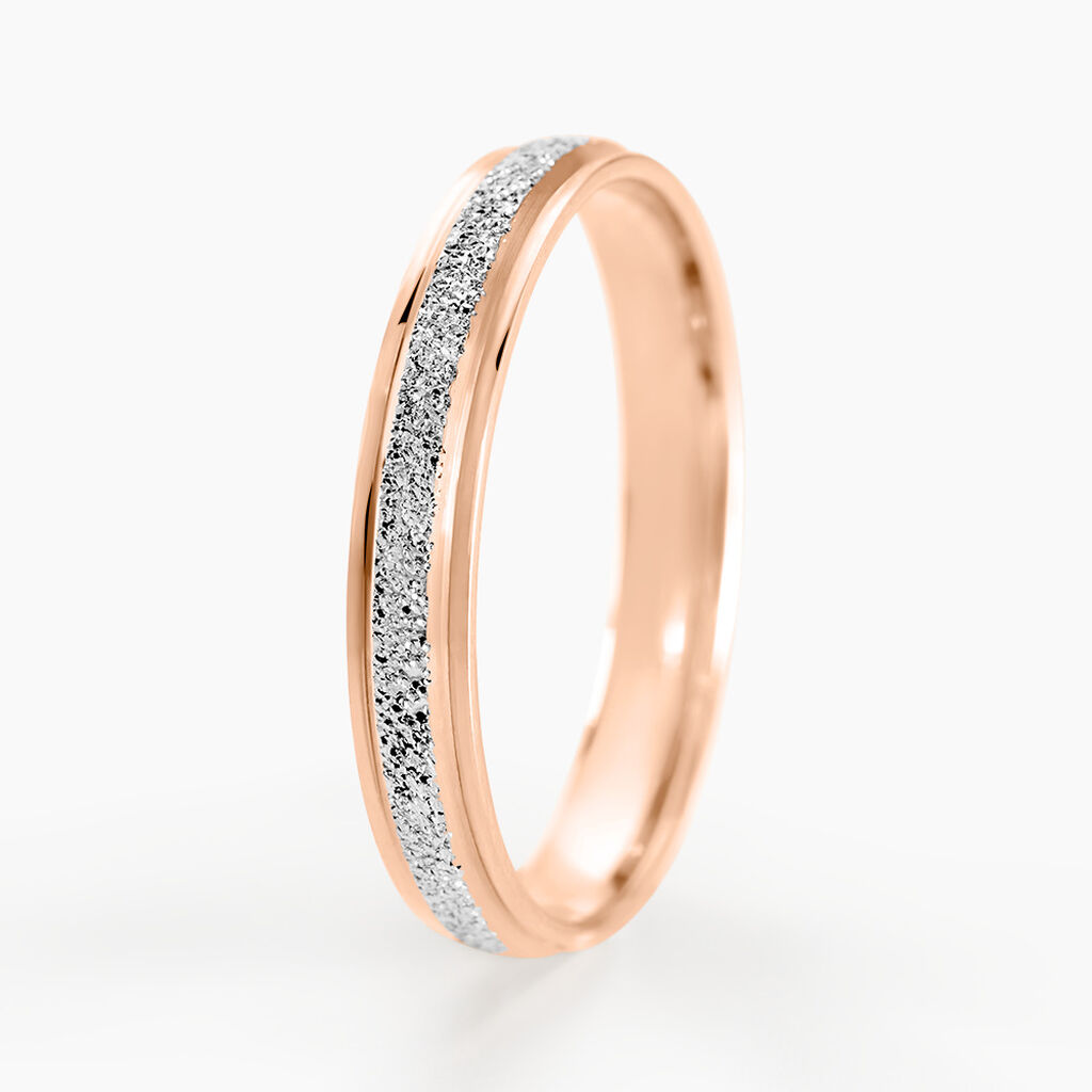 Alliance Caroline Sablee Ruban Plat Or Bicolore - Alliances Femme | Histoire d’Or