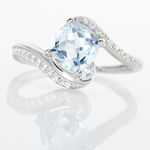 Bague Maria-serena Or Blanc Topaze Et Oxyde De Zirconium - Bagues solitaires Femme | Histoire d&rsquo;Or