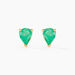 Boucles D'oreilles Puces Or Jaune Isador Emeraude - Clous d'oreilles Femme | Histoire d’Or