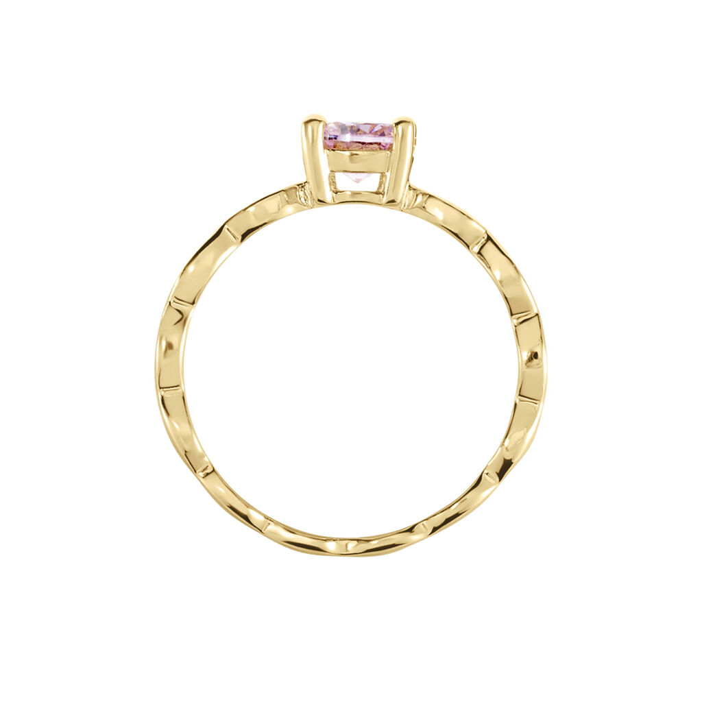Bague Kurt Plaqu&eacute; Or Jaune Oxyde De Zirconium - Bagues solitaires Femme | Histoire d&rsquo;Or