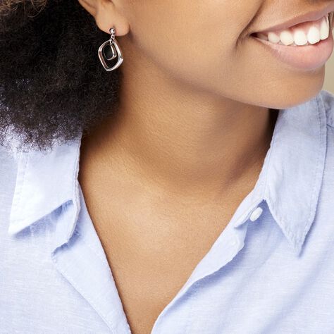 Boucles D'oreilles Pendantes Hayata Acier Blanc - Boucles d'oreilles fantaisie Femme | Histoire d’Or