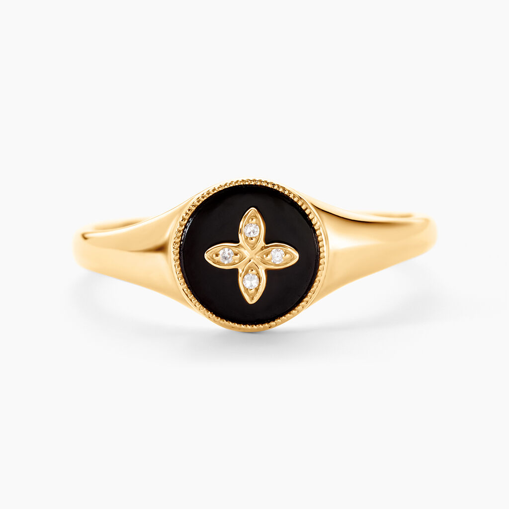 Bague Talisman Or Jaune Agate Diamant - Bagues avec pierre Femme | Histoire d’Or