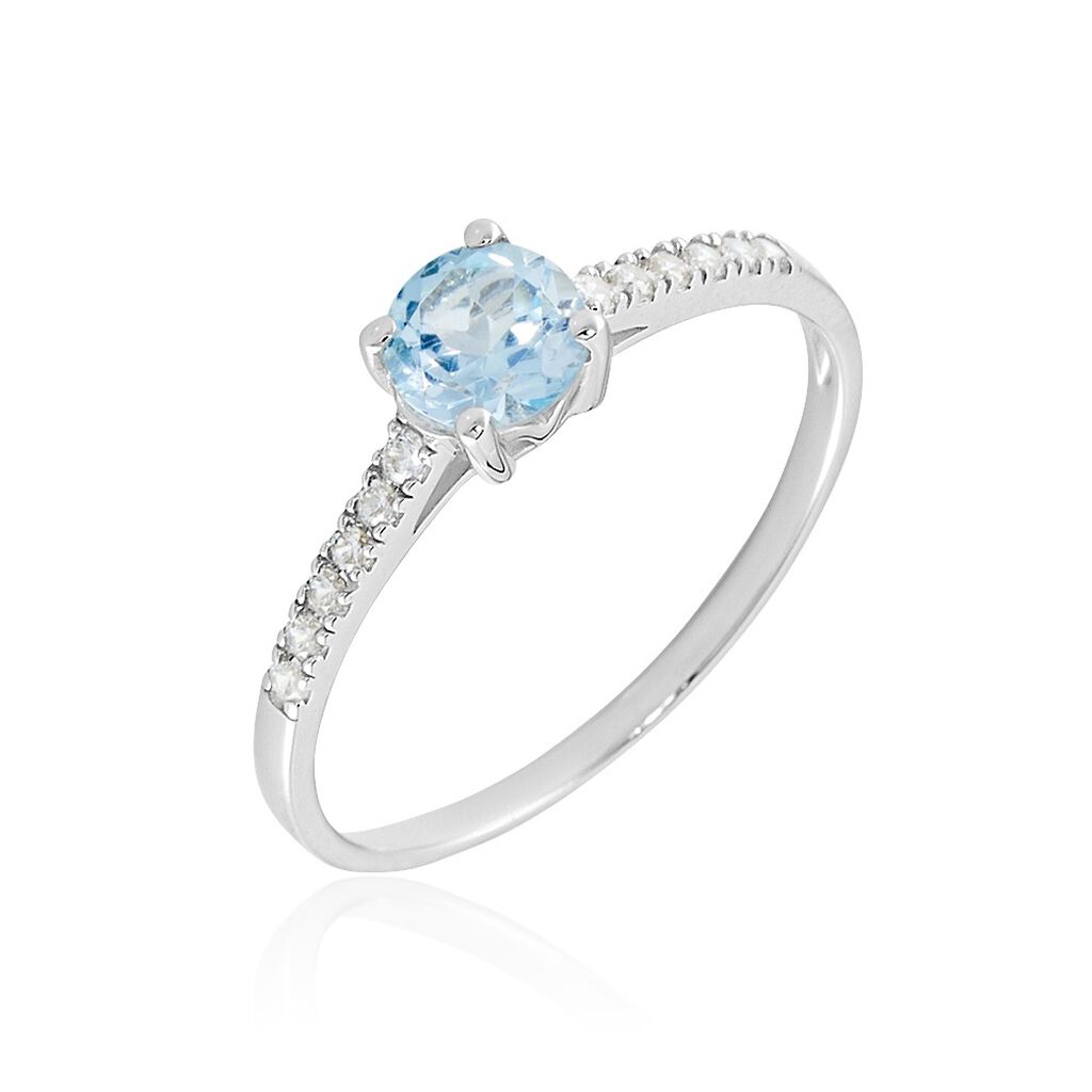 Bague Or Blanc Manon Topaze Oxydes De Zirconium - Bagues solitaires Femme | Histoire d’Or