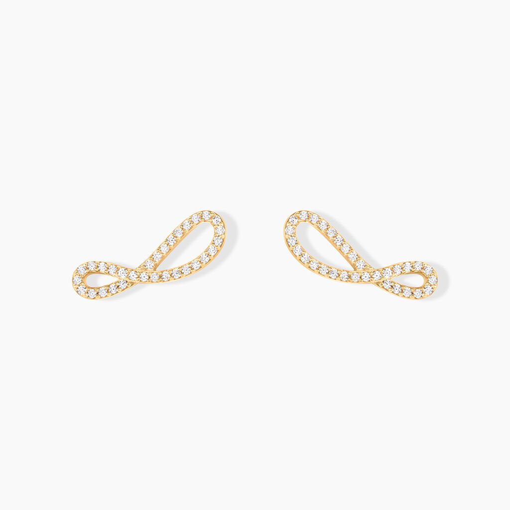Boucles D'oreilles Puces Marlie Plaqué Or Jaune Oxyde De Zirconium - Nouveautés Femme | Histoire d’Or