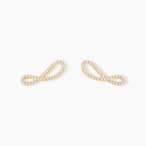 Boucles D'oreilles Puces Marlie Plaqué Or Jaune Oxyde De Zirconium - Nouveautés Femme | Histoire d’Or