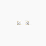 Boucles D'oreilles Puces One Or Jaune Diamants - Clous d'oreilles Femme | Histoire d&rsquo;Or