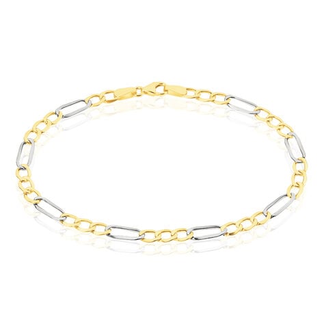 Bracelet Or Bicolore Maille Alternée 1/3 - Bracelets chaîne Femme | Histoire d’Or