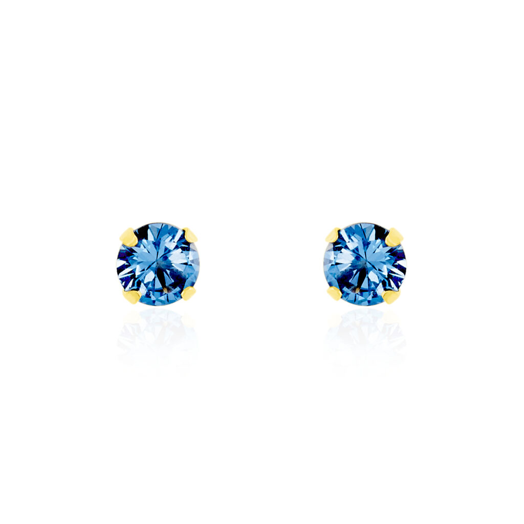 Boucles D'oreilles Puces daria Serti Griffe 3 Or Jaune Oxyde - Clous d'oreilles Femme | Histoire d’Or