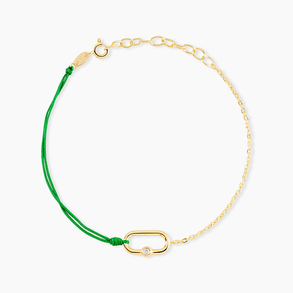 Bracelet Infini Pop Argent Jaune Oxyde De Zirconium - Bracelets cordon Femme | Histoire d&rsquo;Or