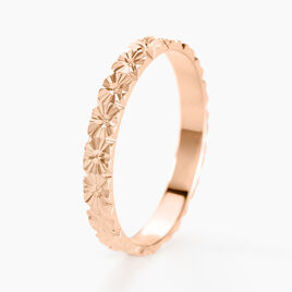 Alliance Fleur Diamantee Ruban Plat Or Rose - Alliances Famille | Histoire d’Or