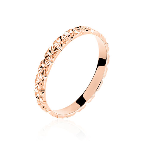 Alliance Fleur Diamantee Ruban Plat Or Rose - Alliances Famille | Histoire d’Or