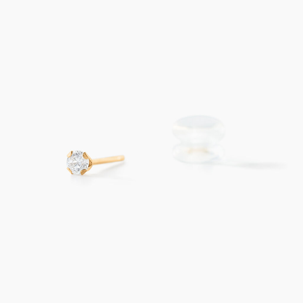 Boucles D'oreilles Puces Eddie Or Jaune Oxyde De Zirconium - Clous d'oreilles Femme | Histoire d’Or
