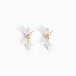 Boucles D'oreilles Pendantes Lavra Or Jaune Oxyde De Zirconium - Boucles d'oreilles pendantes Femme | Histoire d&rsquo;Or