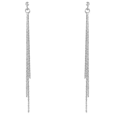 Boucles D'oreilles Pendantes Yalle Argent Blanc - Boucles d'oreilles fantaisie Femme | Histoire d&rsquo;Or