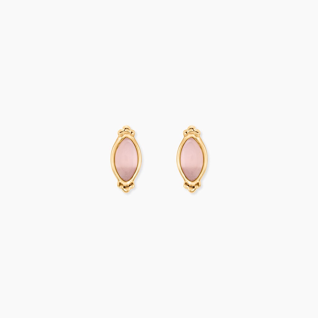 Boucles D'Oreilles Puces Vintage Love Plaqu&eacute; Or Jaune Pierre D'Imitation - Boucles d'oreilles empierr&eacute;es Femme | Histoire d&rsquo;Or