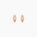Boucles D'Oreilles Puces Vintage Love Plaqu&eacute; Or Jaune Pierre D'Imitation - Boucles d'oreilles empierr&eacute;es Femme | Histoire d&rsquo;Or