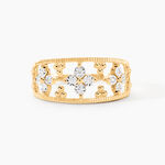 Bague Or Jaune Eternal Spring 3 Fleurs Diamants - Bagues solitaires Femme | Histoire d&rsquo;Or