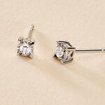 Boucles D'oreilles Puces Diamotion Or Blanc Diamant - Clous d'oreilles Femme | Histoire d&rsquo;Or