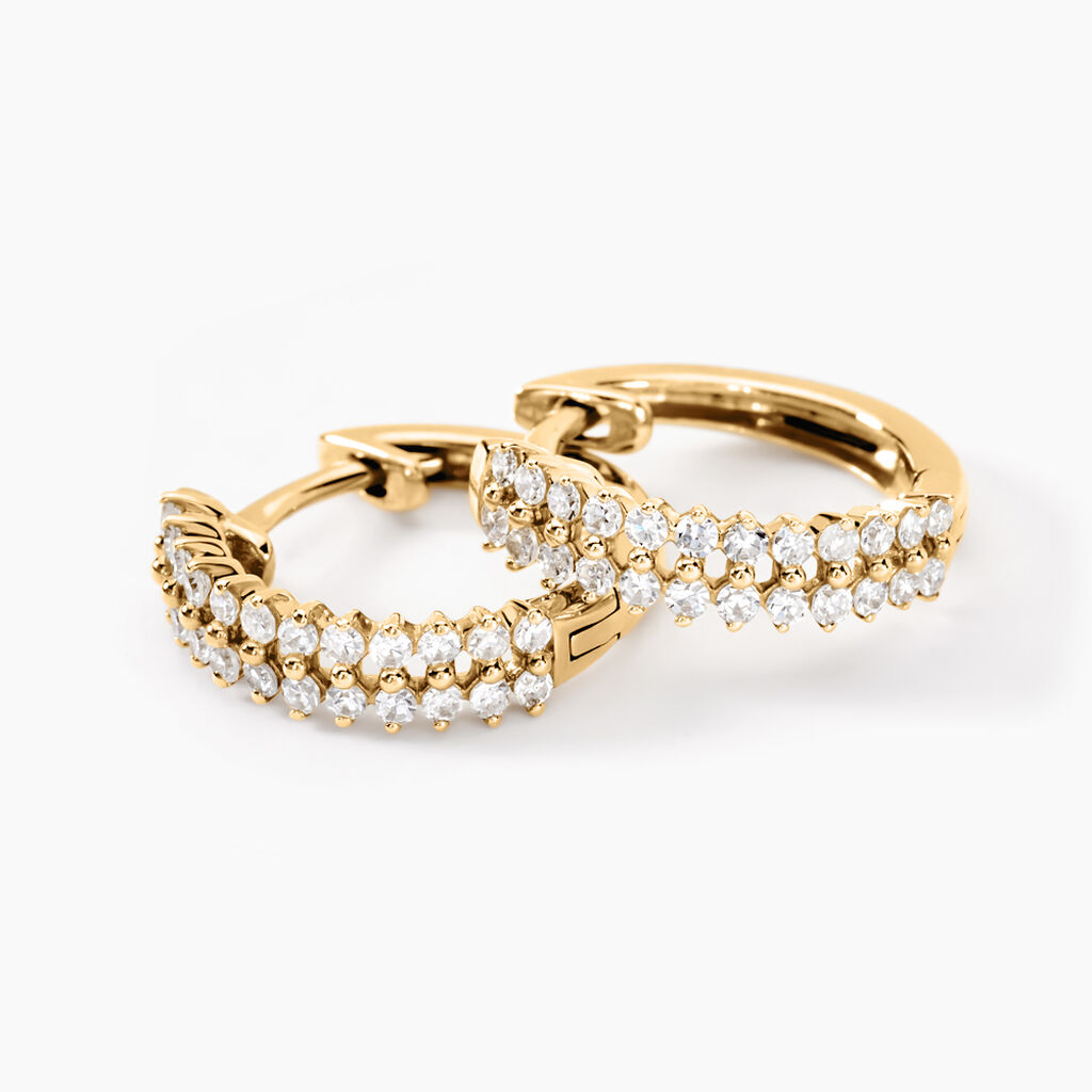 Cr&eacute;oles Epiphany Or Jaune Diamant Synth&eacute;tique - Boucles d'oreilles cr&eacute;oles Femme | Histoire d&rsquo;Or