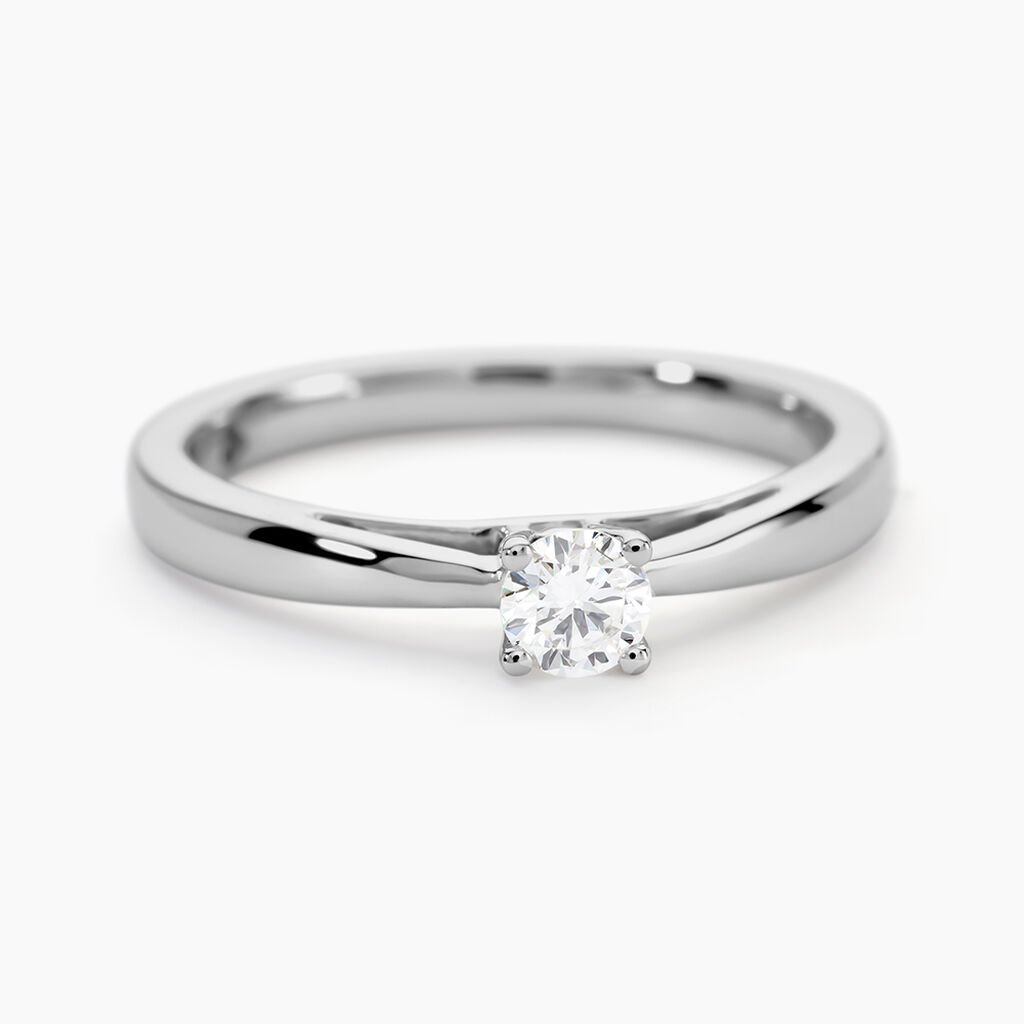 Bague Solitaire Iris Or Blanc Diamant - Bagues solitaires Femme | Histoire d&rsquo;Or
