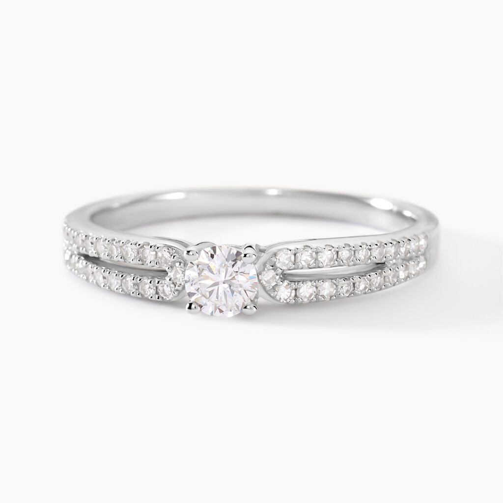 Bague Solitaire Katalina Or Blanc Diamant - Bagues solitaires Femme | Histoire d’Or