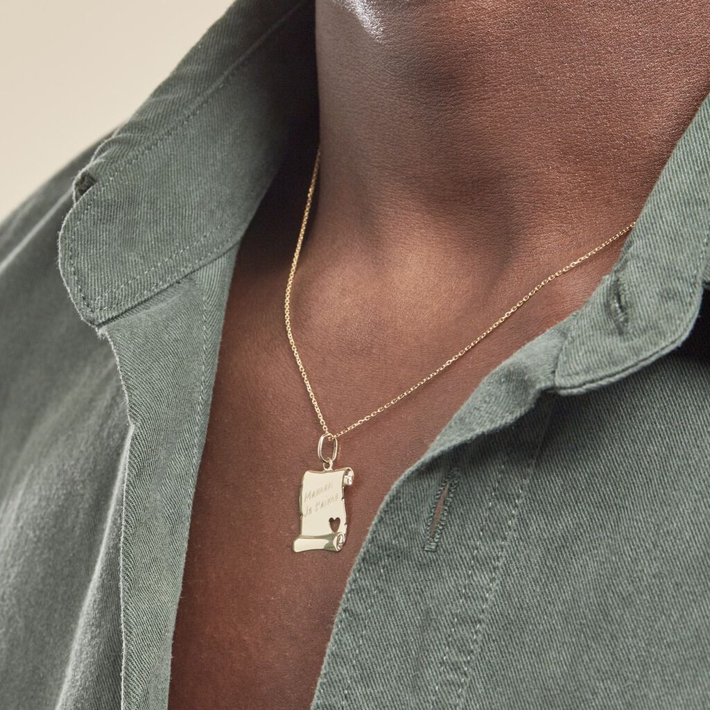Pendentif Irenca Message Parchemin Or Jaune - Pendentifs Famille | Histoire d’Or