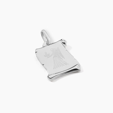 Pendentif Zodiaque Parchemin Argent Blanc