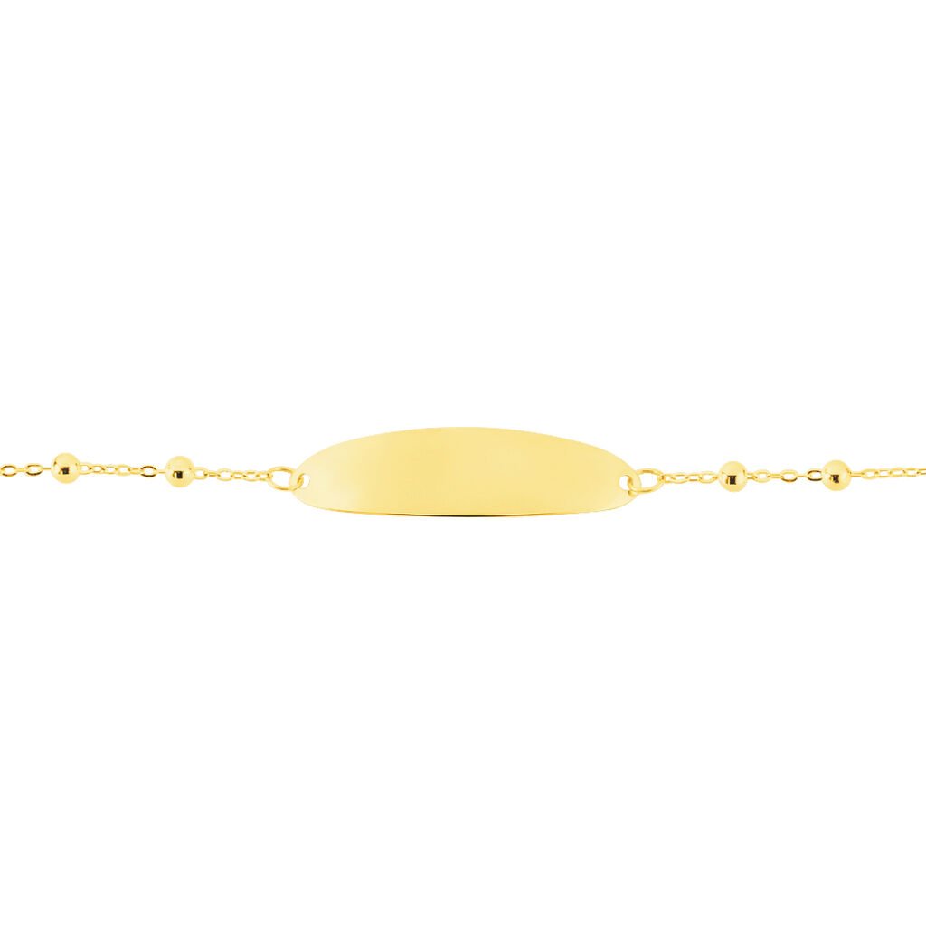 Bracelet Identité Evelina Maille Boule Or Jaune - Bracelets Communion Enfant | Histoire d’Or