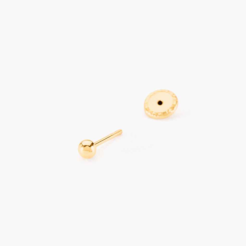 Boucles D'oreilles Puces Or Jaune Fidelia - Clous d'oreilles Famille | Histoire d&rsquo;Or