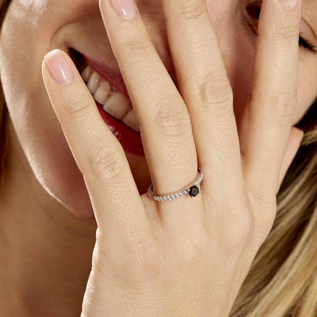 Bague Solitaire Argent Blanc Quitteri Oxyde De Zirconium - Bagues solitaires Femme | Histoire d’Or