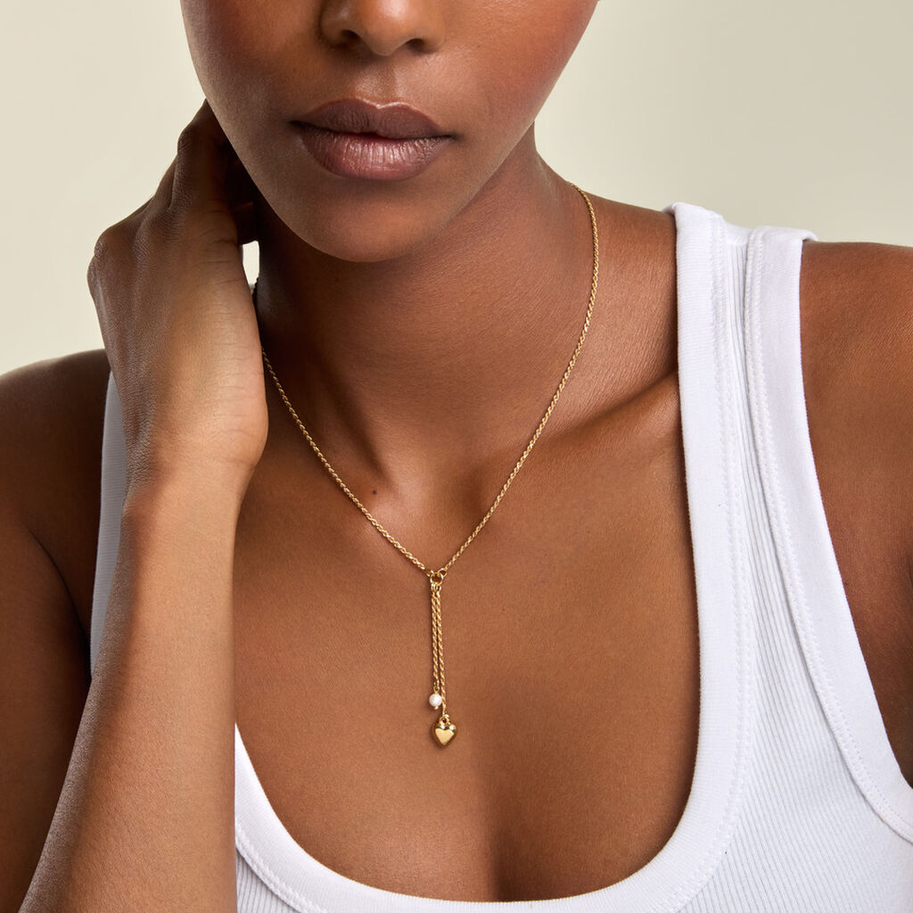 Collier No&euml;lla Argent Dor&eacute; A L'Or 750/1000 Perle D'Imitation - F&ecirc;te des m&egrave;res Femme | Histoire d&rsquo;Or