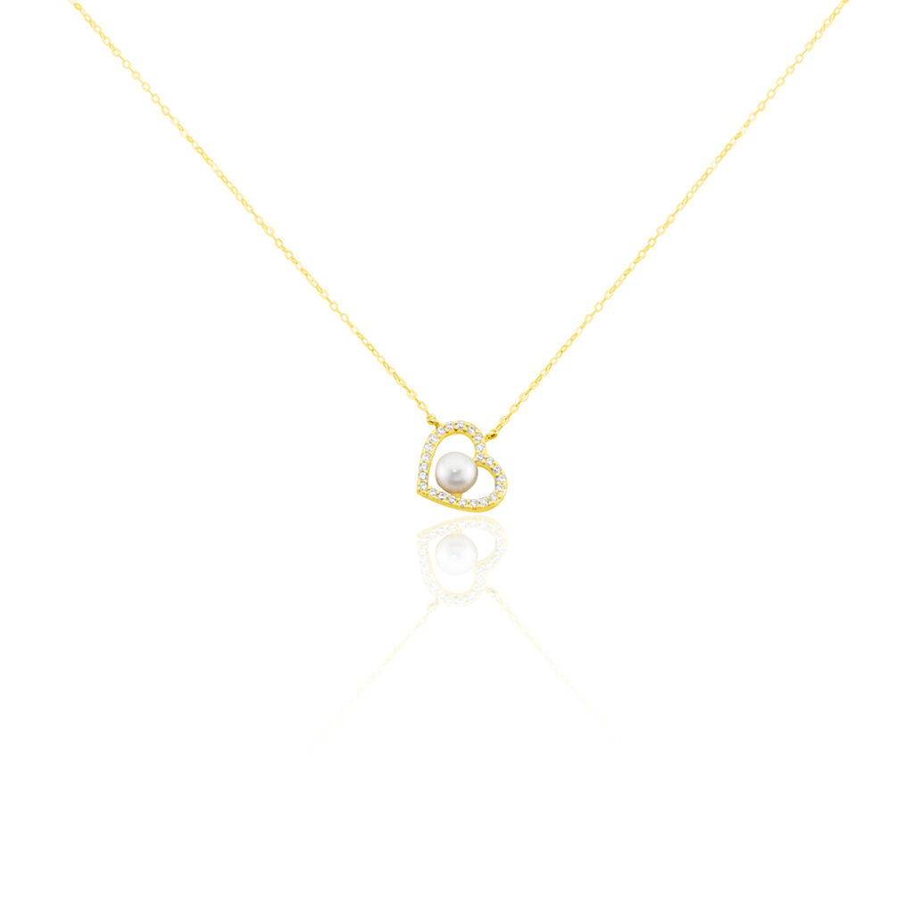 Collier Or Jaune Cagiris Oxydes Et Perle De Culture - Colliers Femme | Histoire d’Or