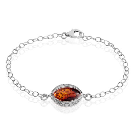 Bracelet Argent Blanc Clarita Ambre - Bracelets fantaisie Femme | Histoire d’Or