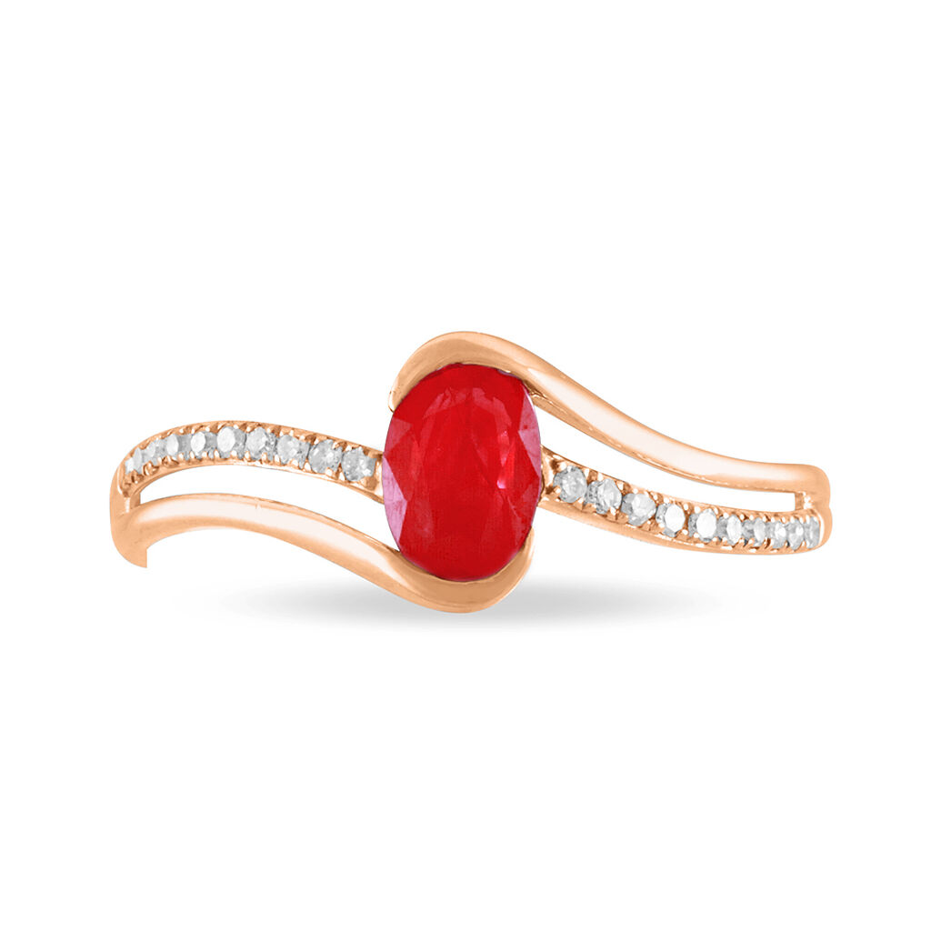 Bague Anja Or Rose Rubis Et Diamant - Bagues solitaires Femme | Histoire d&rsquo;Or