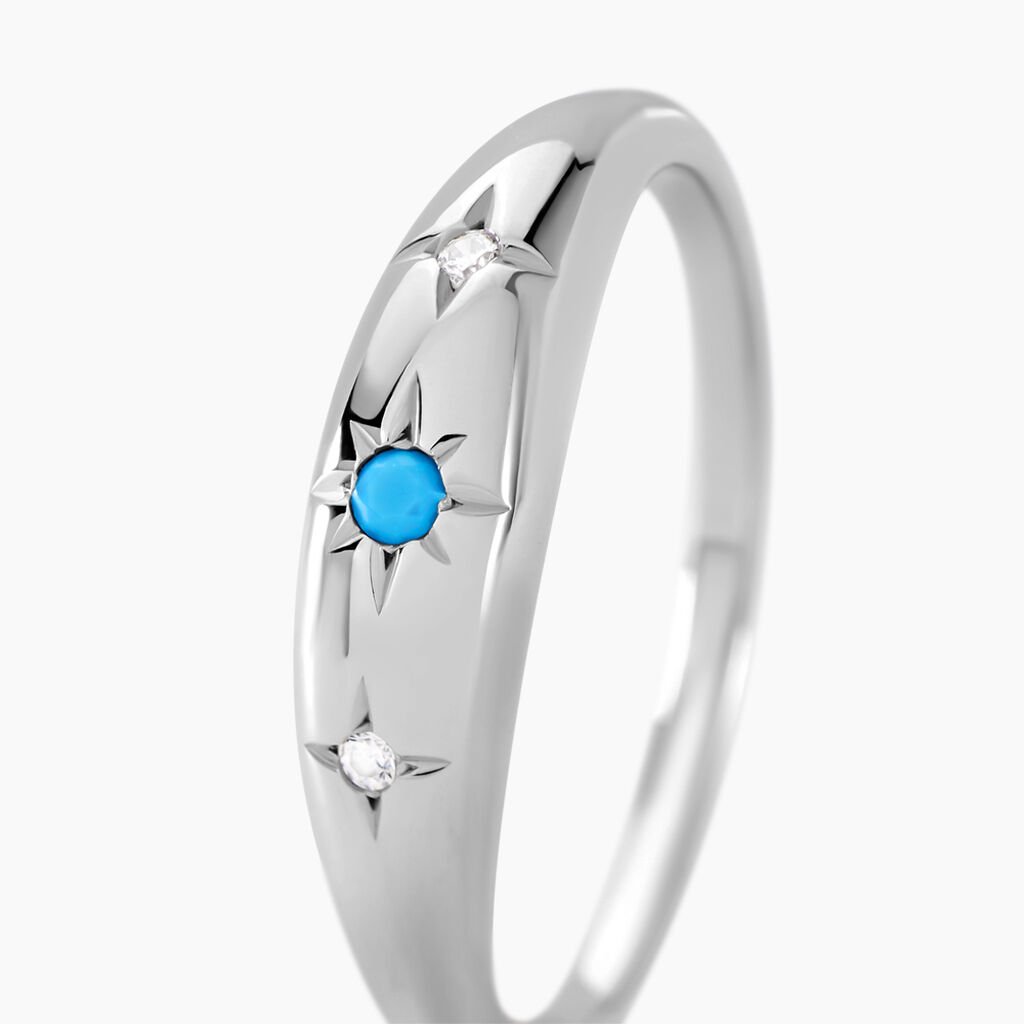 Bague Ocean Argent Blanc Oxyde De Zirconium - Bagues solitaires Femme | Histoire d’Or