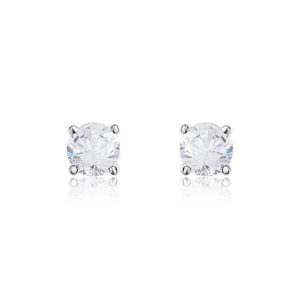 Boucles D'oreilles Puces Victoria Or Blanc Diamant - Clous d'oreilles Femme | Histoire d&rsquo;Or