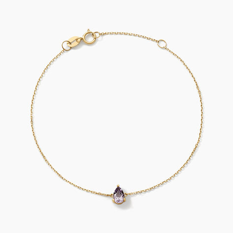 Bracelet Goutte Or Jaune Améthyste - Bracelets Femme | Histoire d’Or
