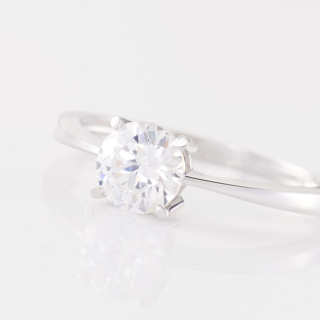 Solitaire Abriel Or Blanc Oxyde De Zirconium - Bagues solitaires Femme | Histoire d’Or