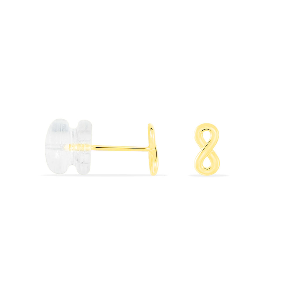 Boucles D'oreilles Puces Annie-francoise Infini Or Jaune - Clous d'oreilles Femme | Histoire d’Or