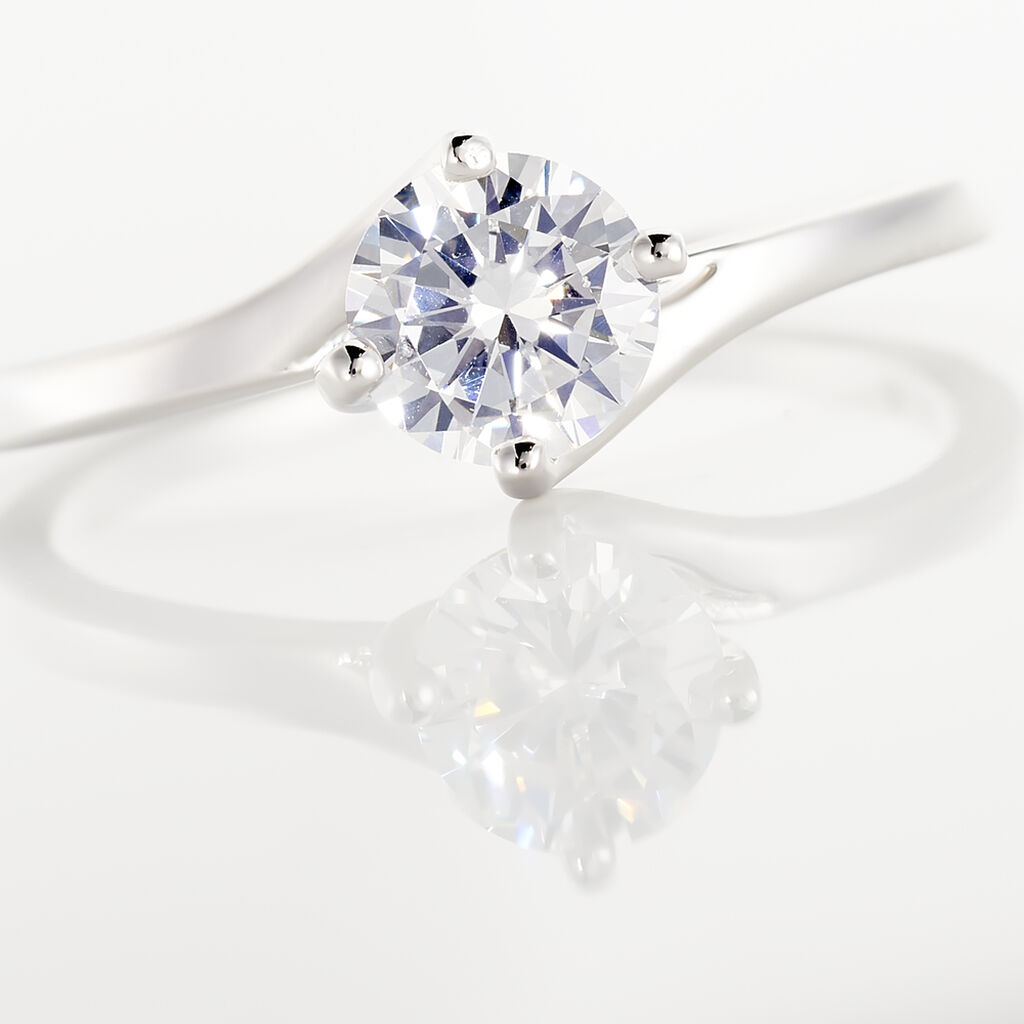 Bague Afsa Argent Blanc Oxyde De Zirconium - Bagues solitaires Femme | Histoire d&rsquo;Or