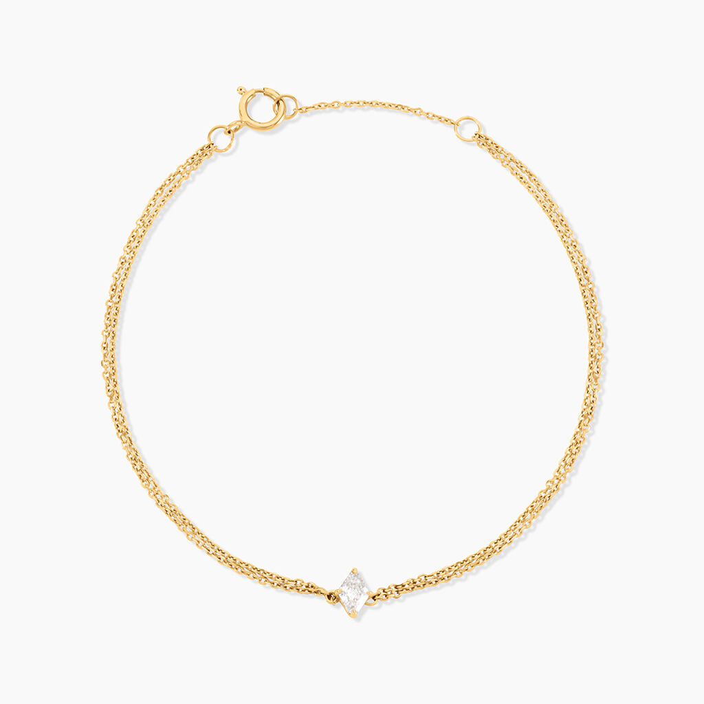 Bracelet Icone Or Jaune Diamant Synthetique - Bracelets Femme | Histoire d&rsquo;Or
