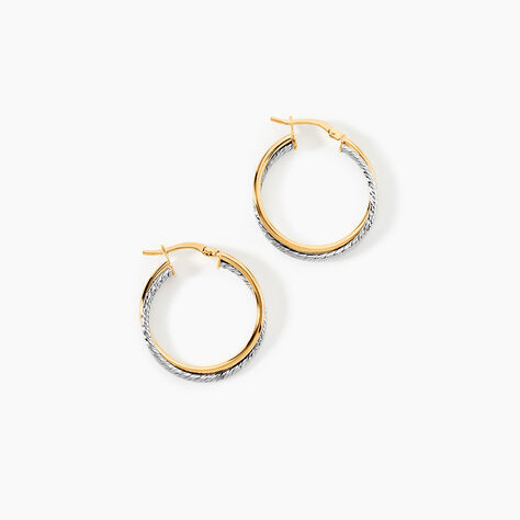 Cr&eacute;oles Maelia Or Bicolore - Boucles d'oreilles cr&eacute;oles Femme | Histoire d&rsquo;Or