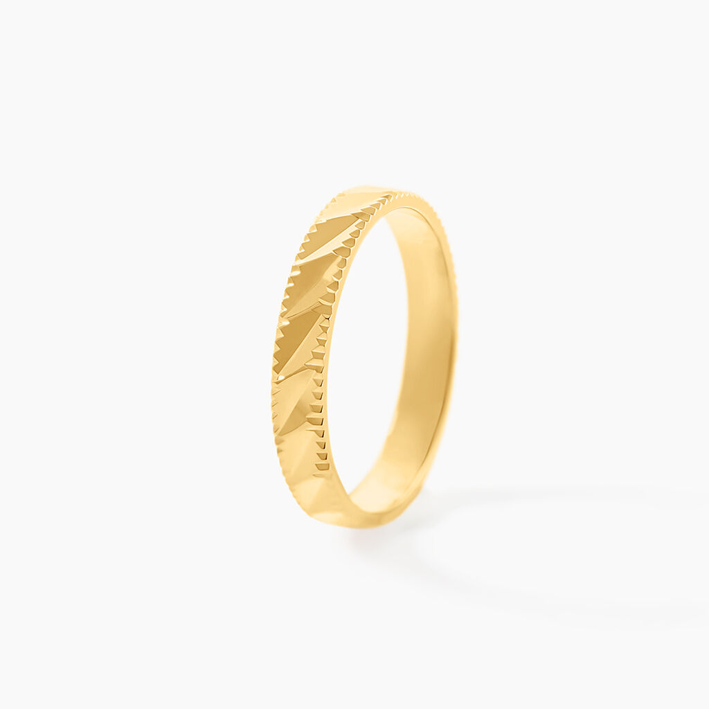 Alliance Facetee Ruban Plat Or Jaune - Alliances Unisex | Histoire d&rsquo;Or