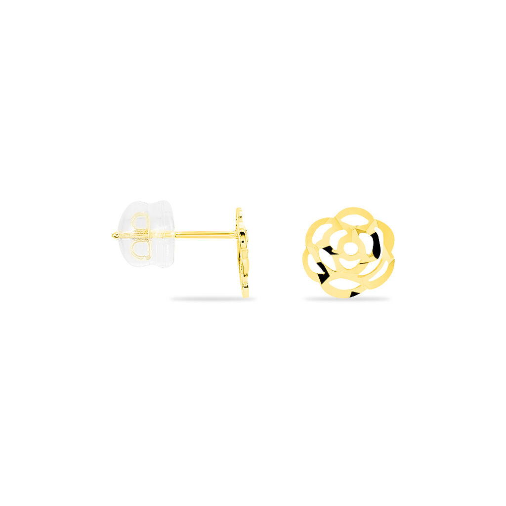 Boucles D'oreilles Puces Philine Fleur Or Jaune - Clous d'oreilles Femme | Histoire d’Or