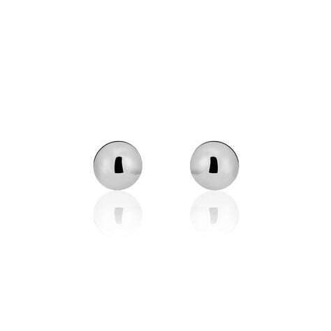 Boucles D'oreilles Puces Fidelia Boule Or Blanc - Clous d'oreilles Femme | Histoire d’Or