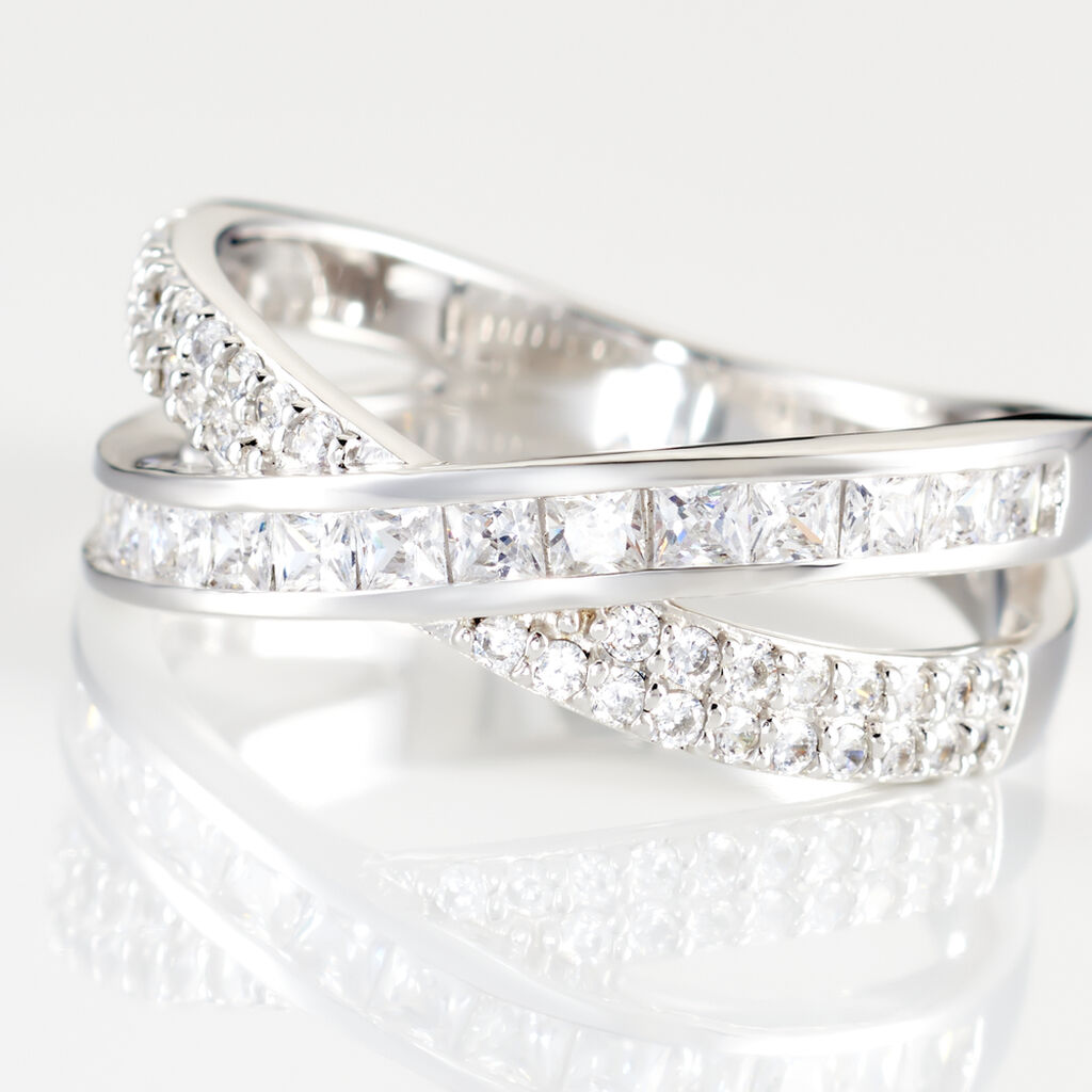 Bague Audon Argent Blanc Oxyde De Zirconium - Bagues avec pierre Femme | Histoire d&rsquo;Or