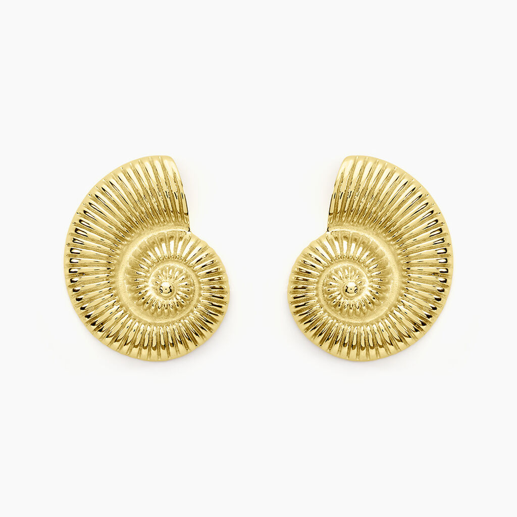 Boucles D'oreilles Puces Mermaid Acier Jaune - Boucles d'oreilles fantaisie Femme | Histoire d’Or