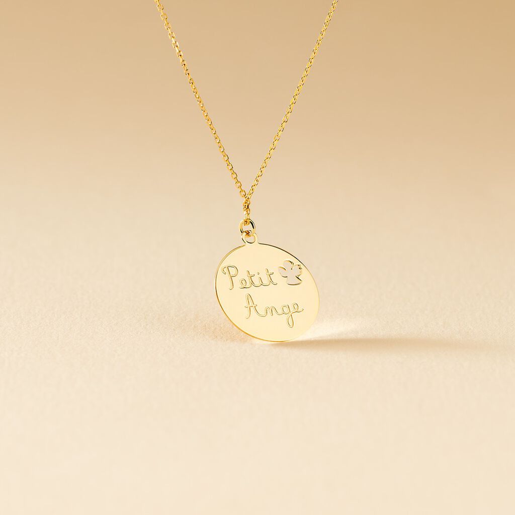 Collier Benedicte Message Or Jaune - Colliers Bapt&ecirc;me Enfant | Histoire d&rsquo;Or